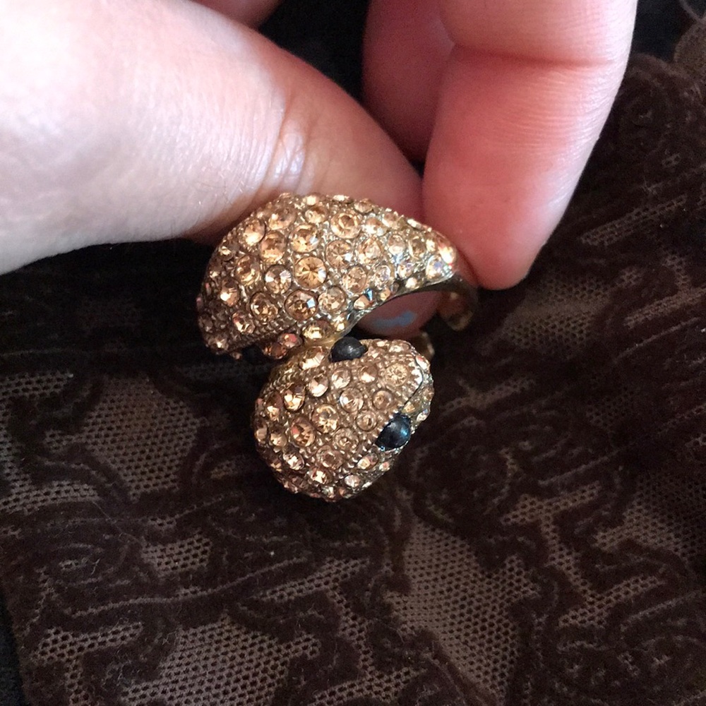 Roberto Cavalli Gold Plated Swarovski Serpent ring
